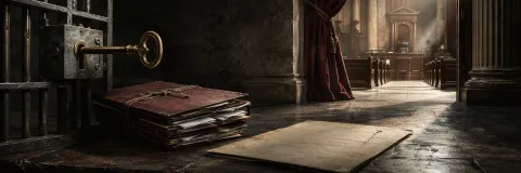 Key and new evidence unlocking a prison cell